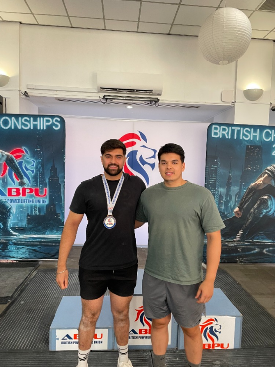 Rohan B with Myles at the British Powerlifting Championships